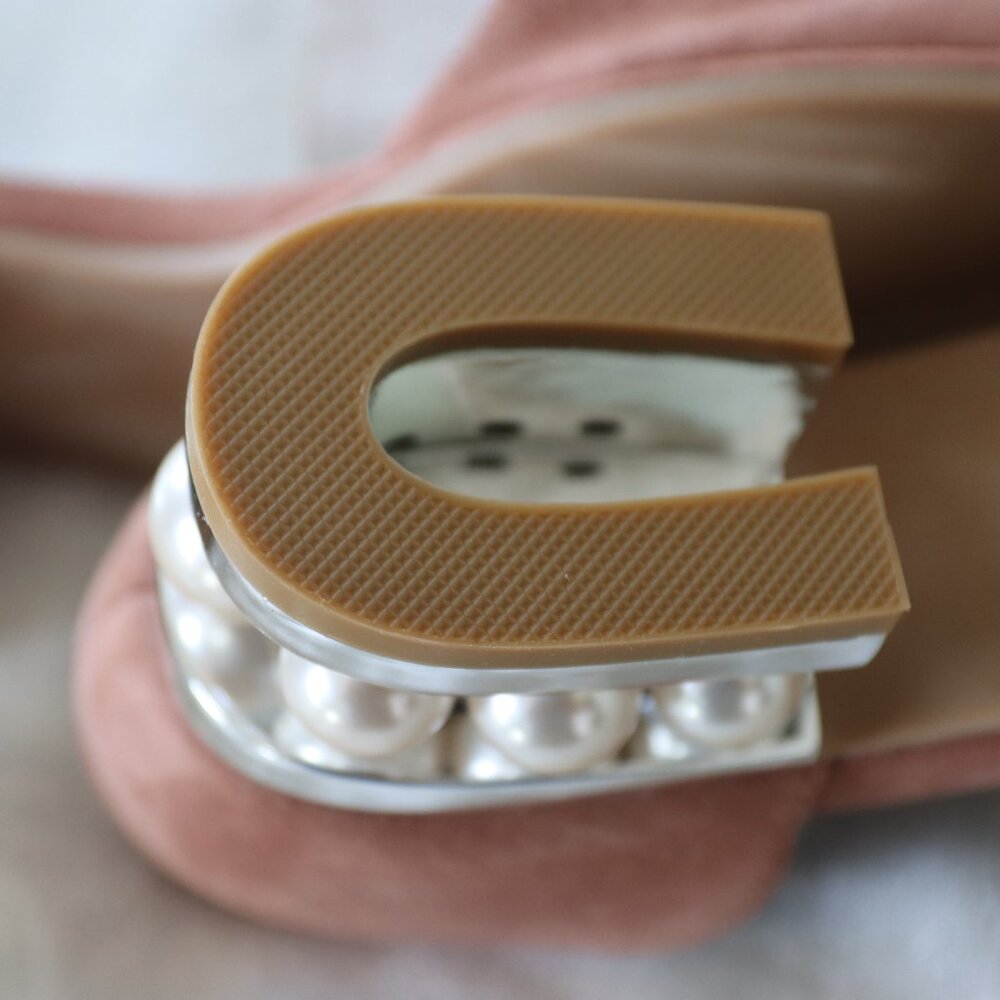 Jeffery Campbell Civil MP Dark Pink Suede/Silver Tassel Pearl Heal Size 9.5 - Picture 10 of 14